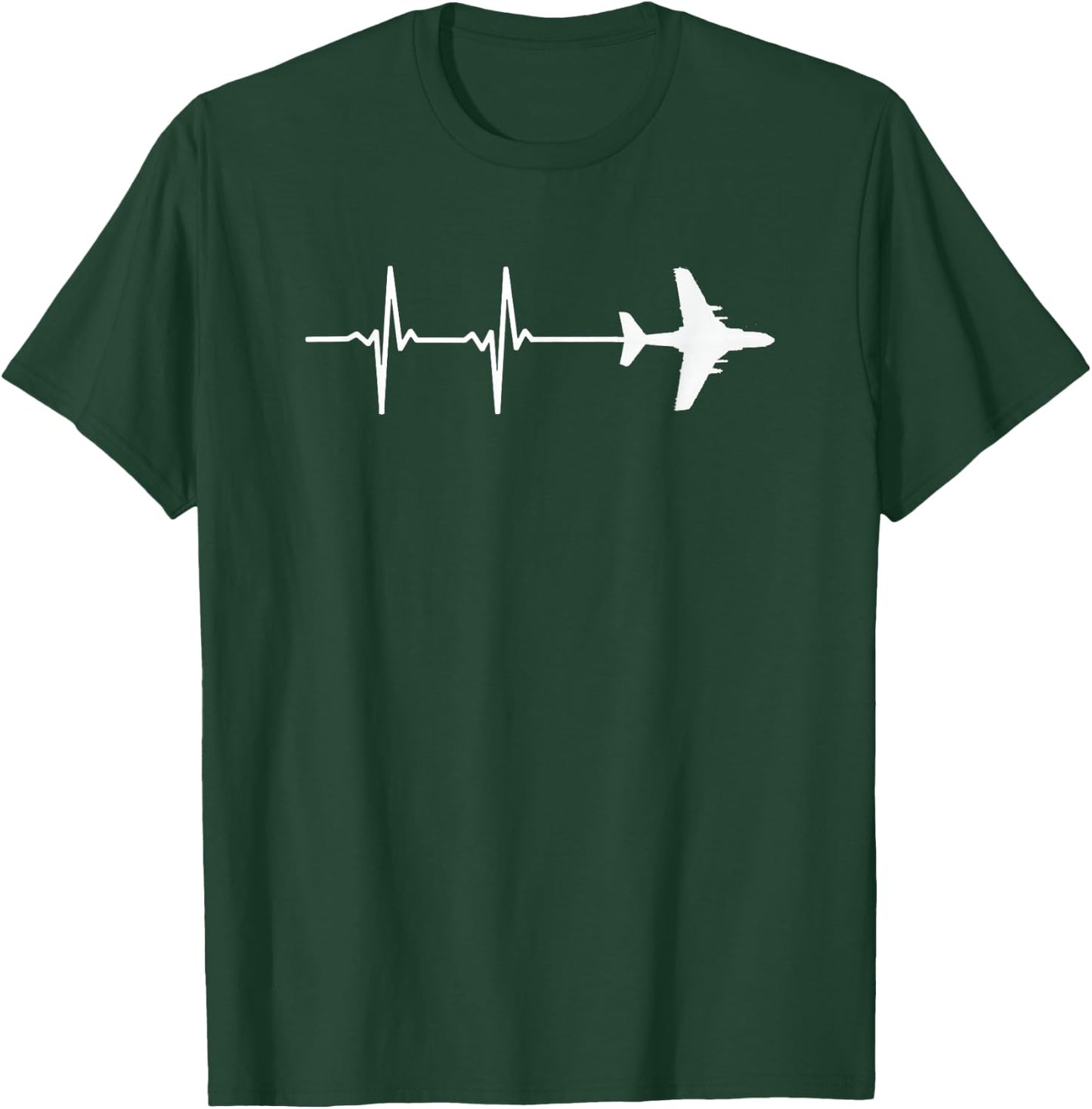 EKG Heartbeat EA-6B Prowler Military Airplane Shirt T-Shirt - T-Shirt | Forest