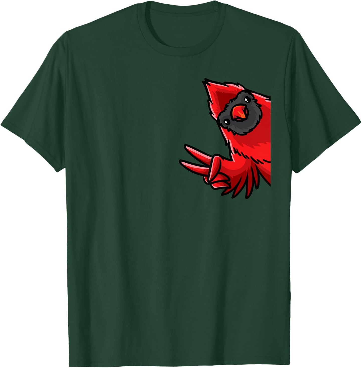 Northern Cardinal Bird Red Cardinal From Side T-Shirt - T-Shirt | Forest
