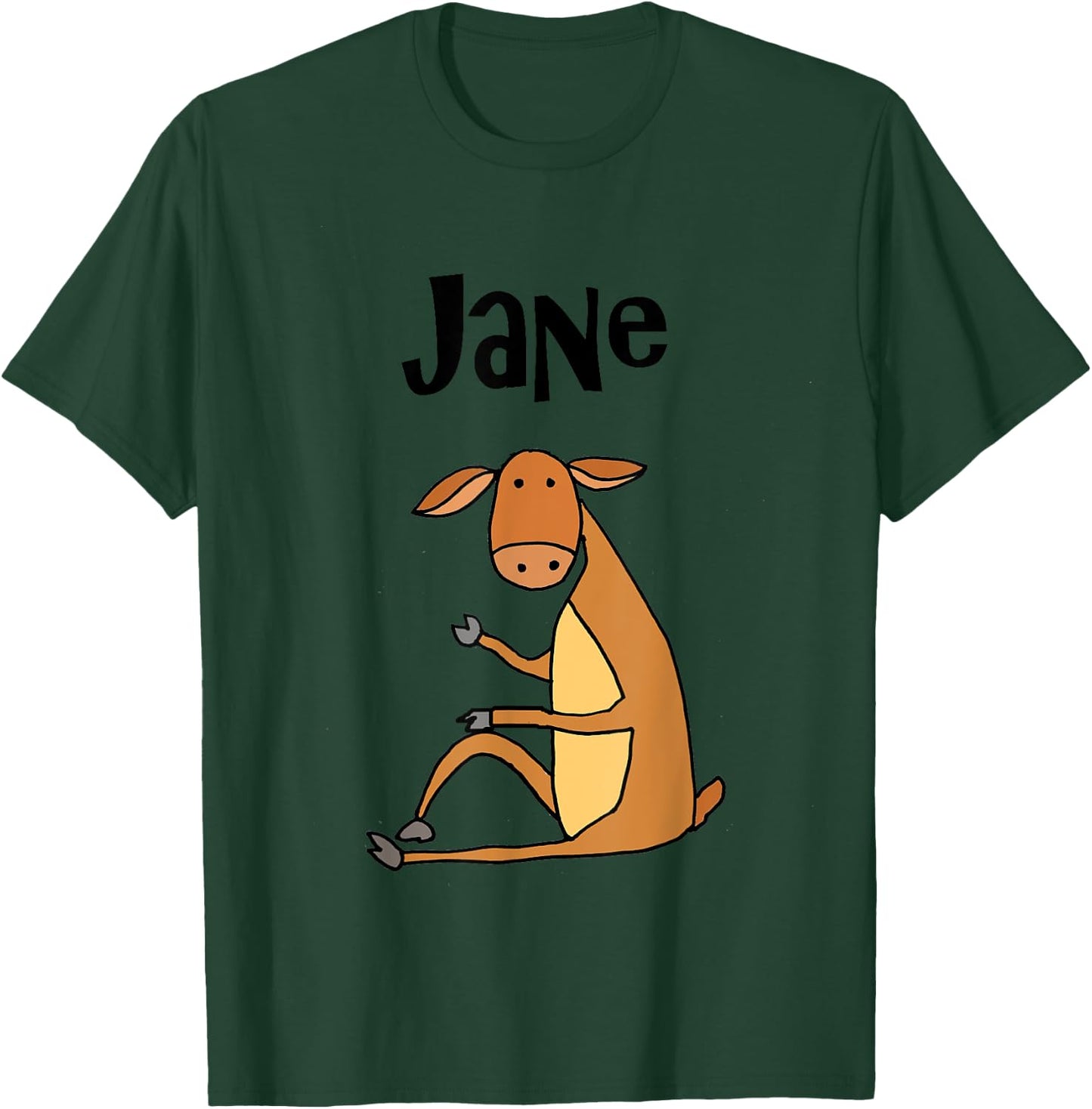 Smilealottees Funny Jane Doe Dear Pun Cartoon T-Shirt - T-Shirt | Forest