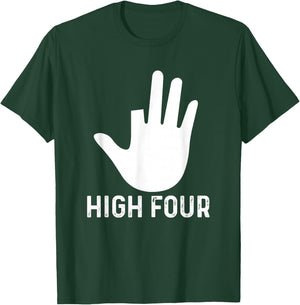 Four - Funny Cut Off Finger Amputated Missing Finger T-Shirt - T-Shirt | Forest