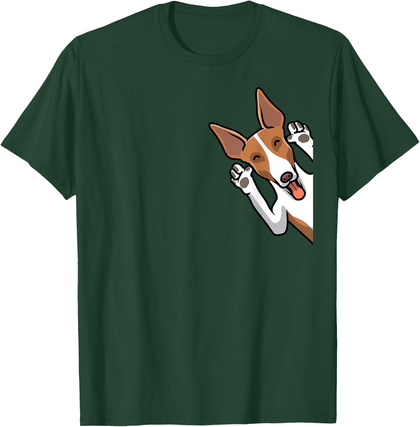 Ibizan Hound Gifts by Thembalove -Adult Ibizan Hound Dog Black Cartoon T-Shirt - T-Shirt | Forest