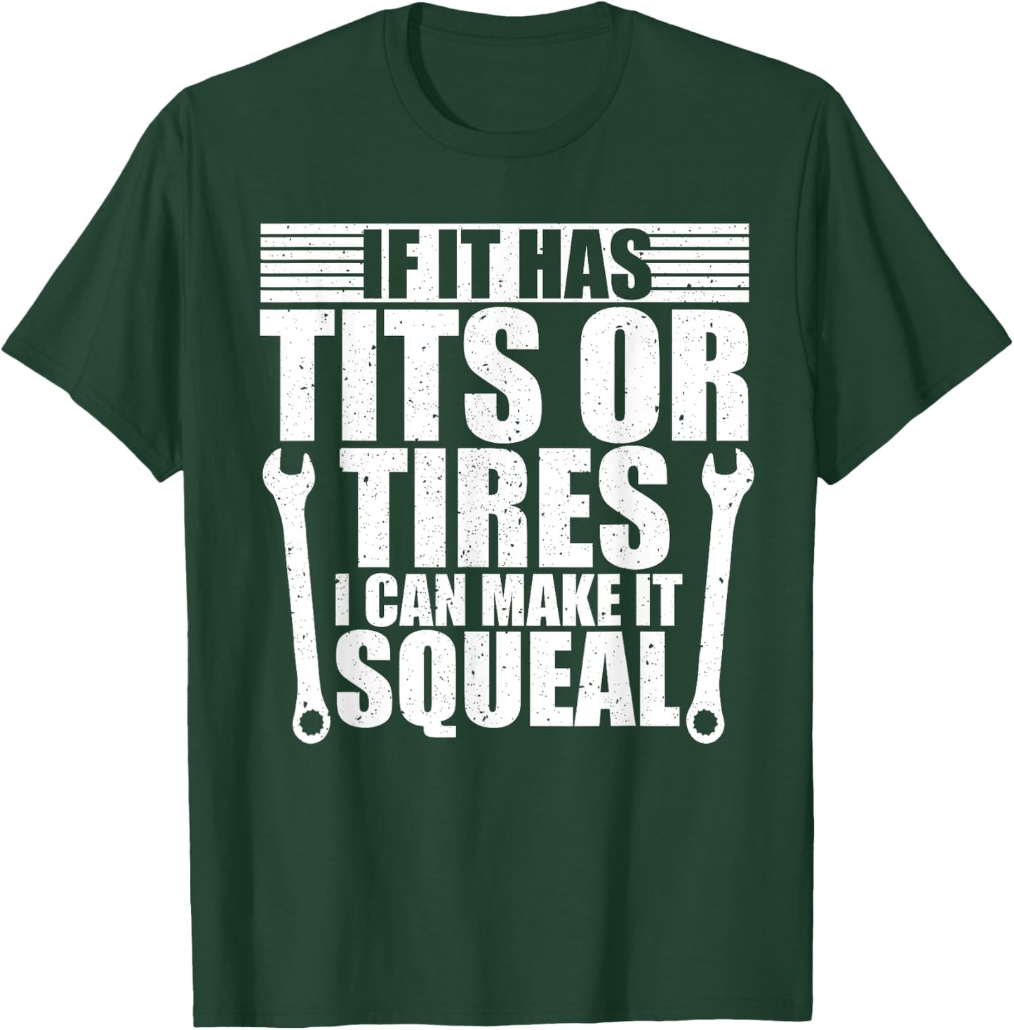 Funny Mechanics Tits and Tires Car Tools Kit Cool Mechanic T-Shirt - T-Shirt | Forest