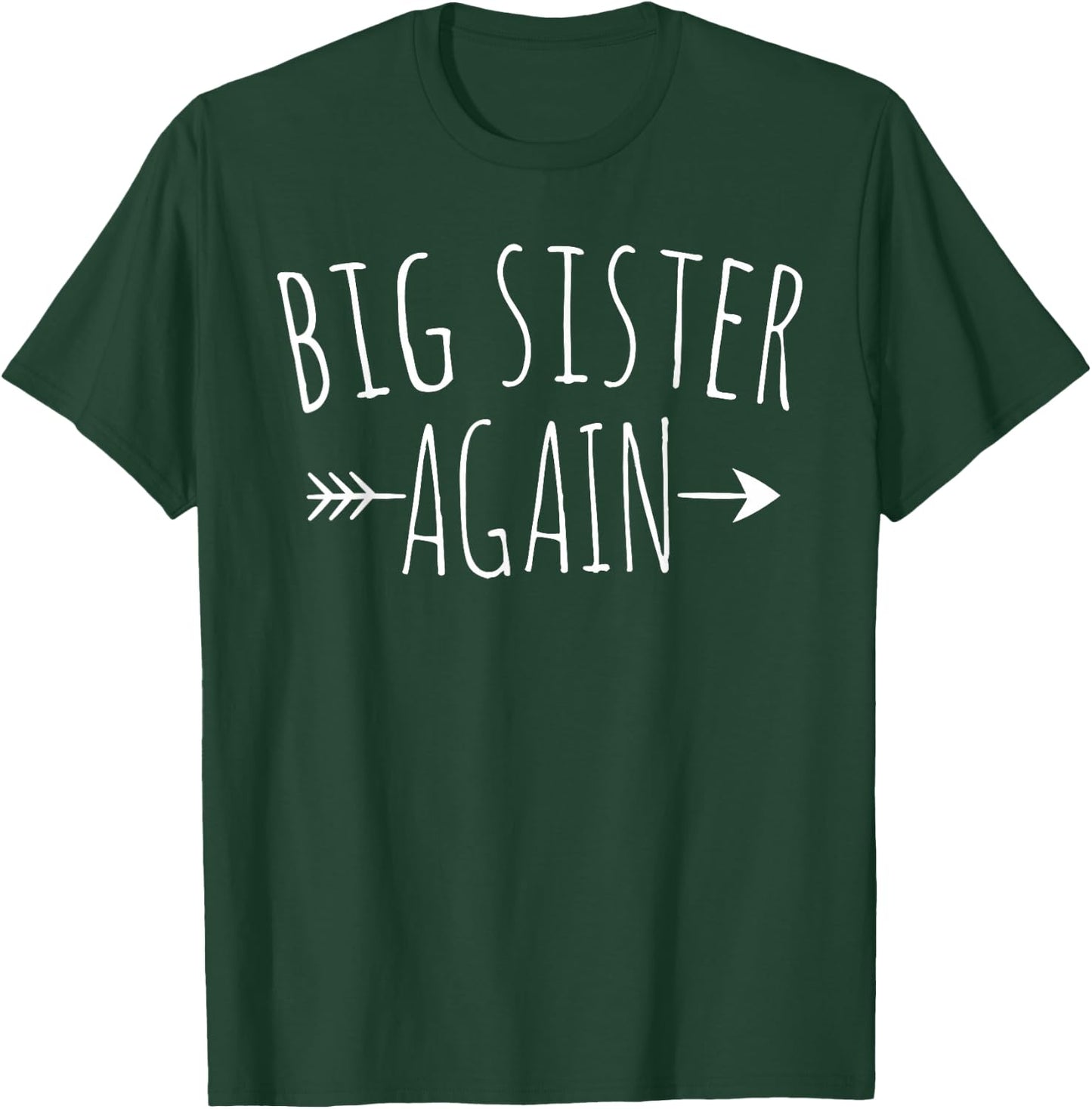 Big Sister Again Arrow Big Sis Siblings Girls T-Shirt - T-Shirt | Forest