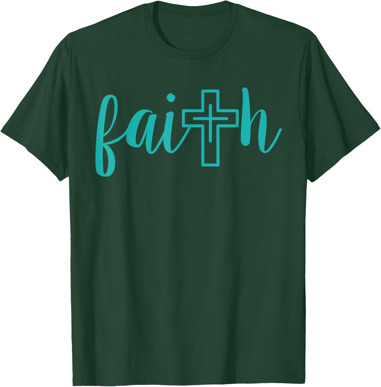 Christian Faith Teal Cross Bible Study Thank You Gift T-Shirt - T-Shirt | Forest