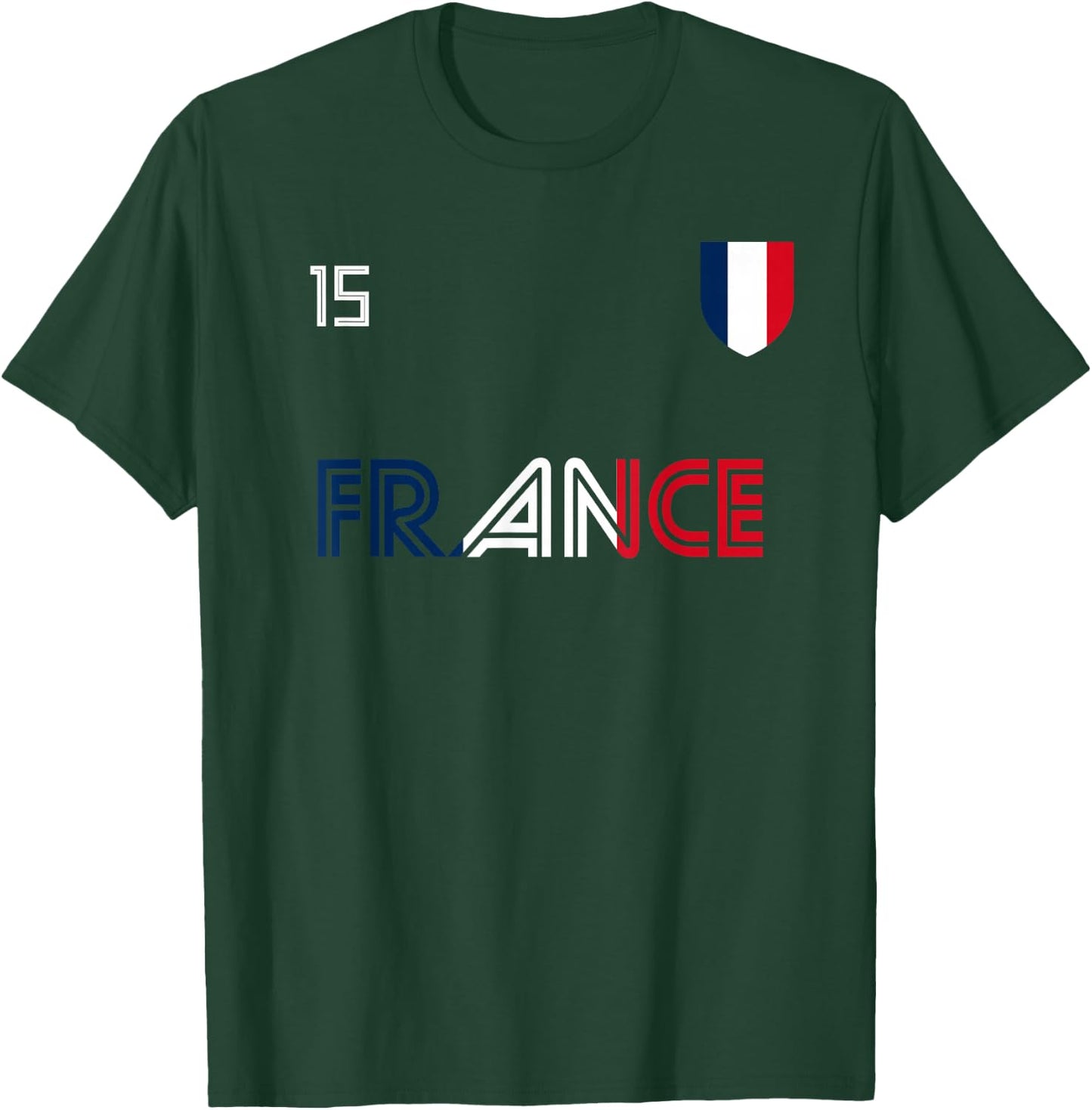 France Retro Soccer French Flag T-Shirt - T-Shirt | Forest