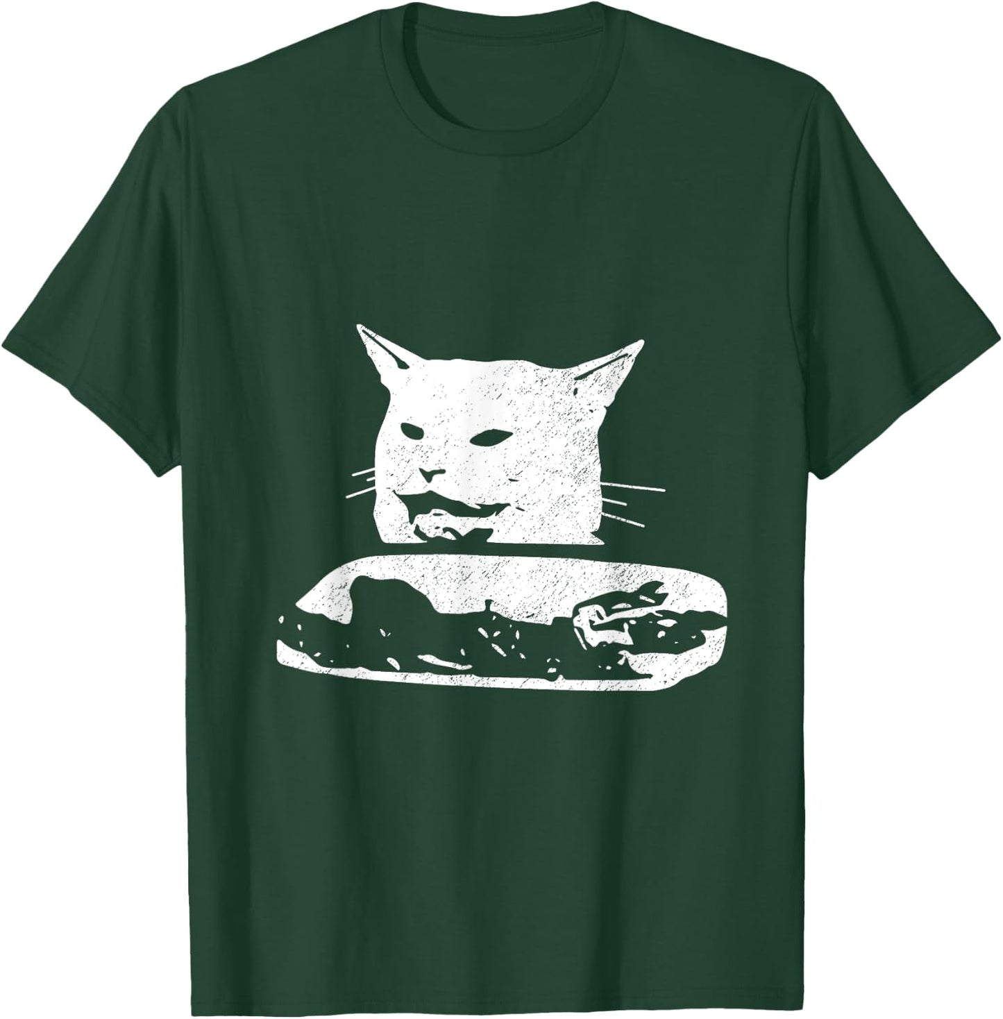 Vintage Confused Gato - Woman Yelling At Cat Meme T-Shirt - T-Shirt | Forest