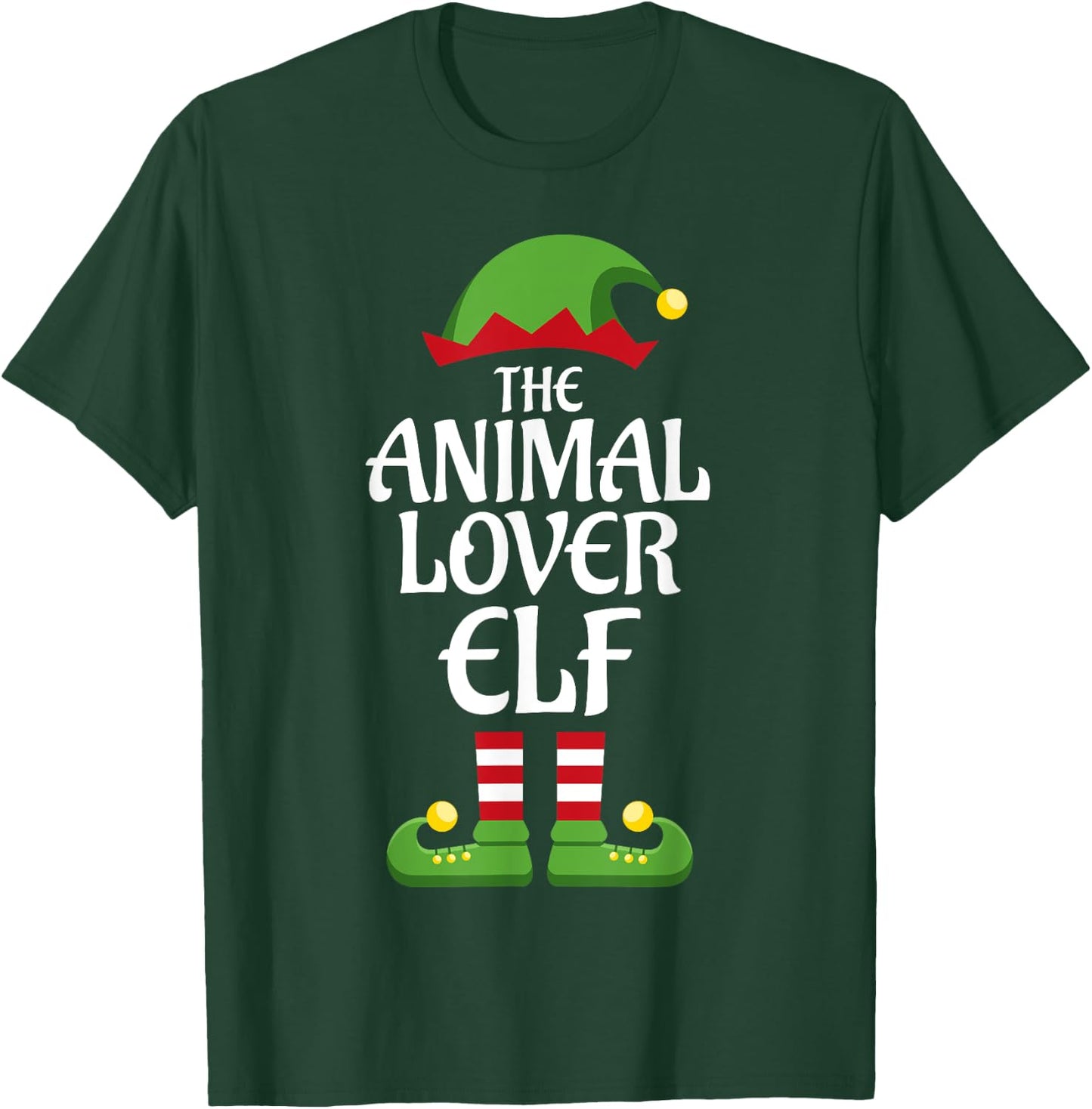 Animal Lover Elf Family Matching Group Christmas T-Shirt - T-Shirt | Forest