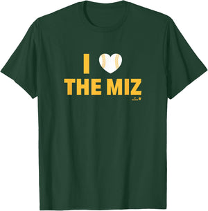 Jacob Misiorowski - I Heart The Miz - Milwaukee Baseball T-Shirt - T-Shirt | Forest