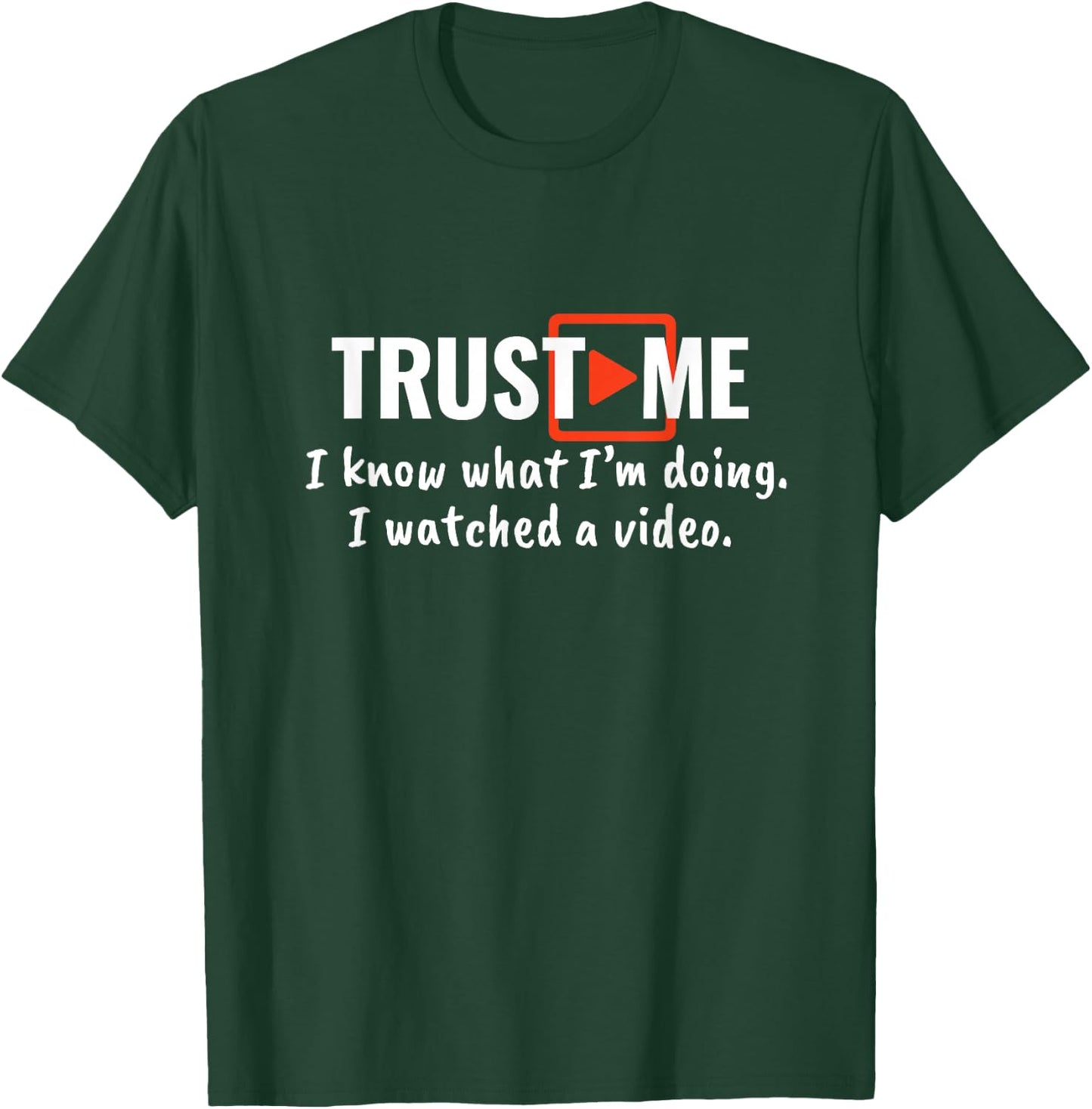 Tutorial Video Expert Junkie -Adults Black Cotton 50% Polyester 50% Modern Lightweight Classic Fit Short Sleeve Fun T-Shirt - T-Shirt | Forest