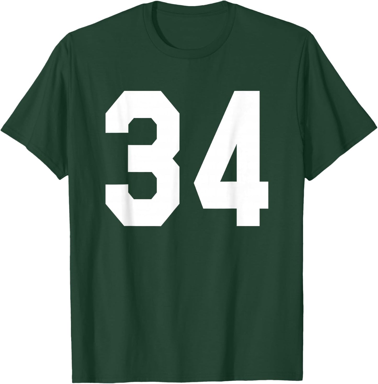 Number 34 Sports Jersey Front and Back Team Player T-Shirt - T-Shirt | Forest