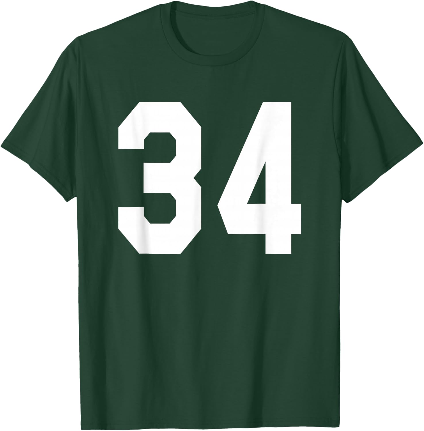 Number 34 Sports Jersey Front and Back Team Player T-Shirt - T-Shirt | Forest