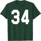 Number 34 Sports Jersey Front and Back Team Player T-Shirt - T-Shirt | Forest