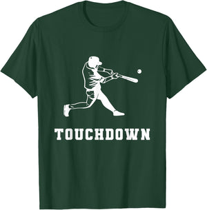 Touchdown Baseball Humor Funny Touchdown Baseball Mix-up T-Shirt - T-Shirt | Forest