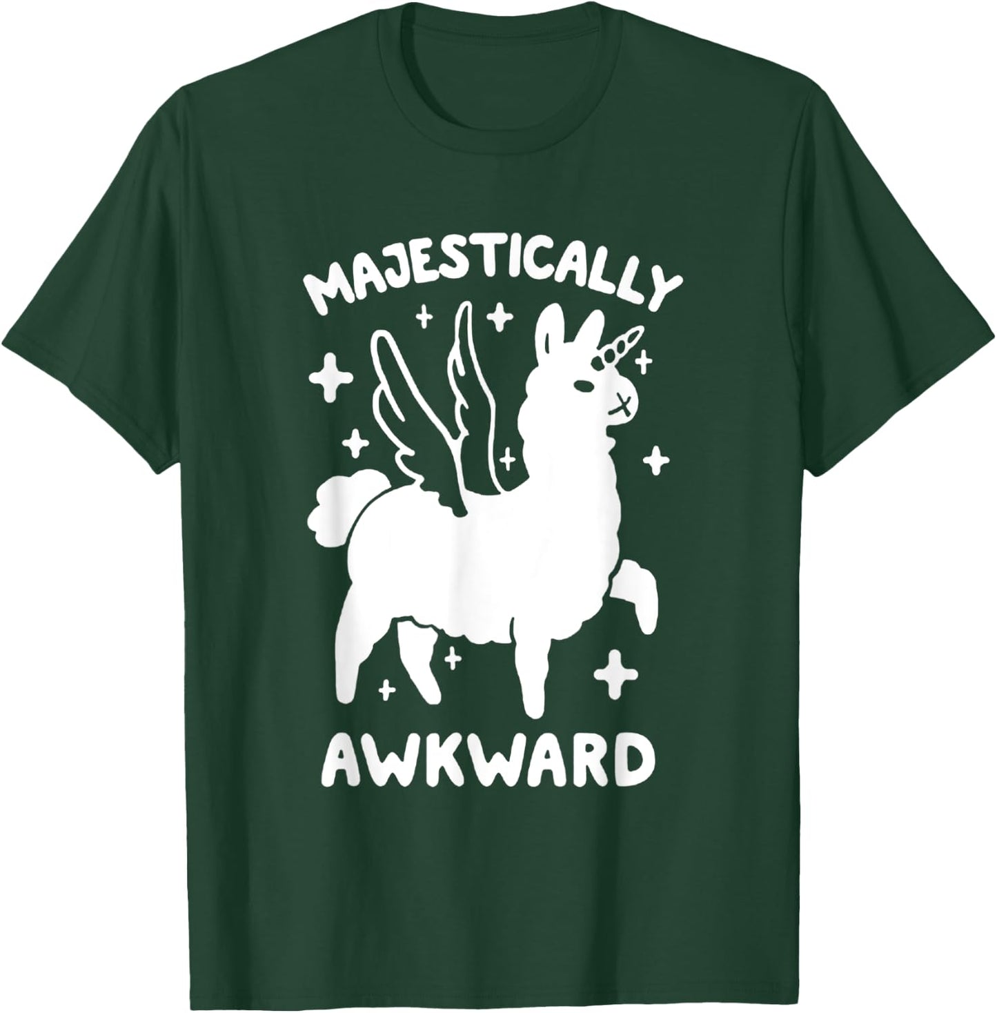 Majestically Awkward Llamacorn Funny Cute Llama T-Shirt - T-Shirt | Forest