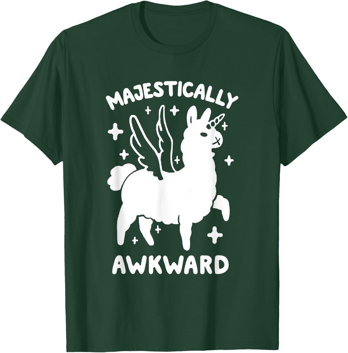 Majestically Awkward Llamacorn Funny Cute Llama T-Shirt - T-Shirt | Forest