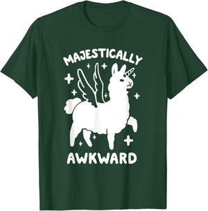 Majestically Awkward Llamacorn Funny Cute Llama T-Shirt - T-Shirt | Forest