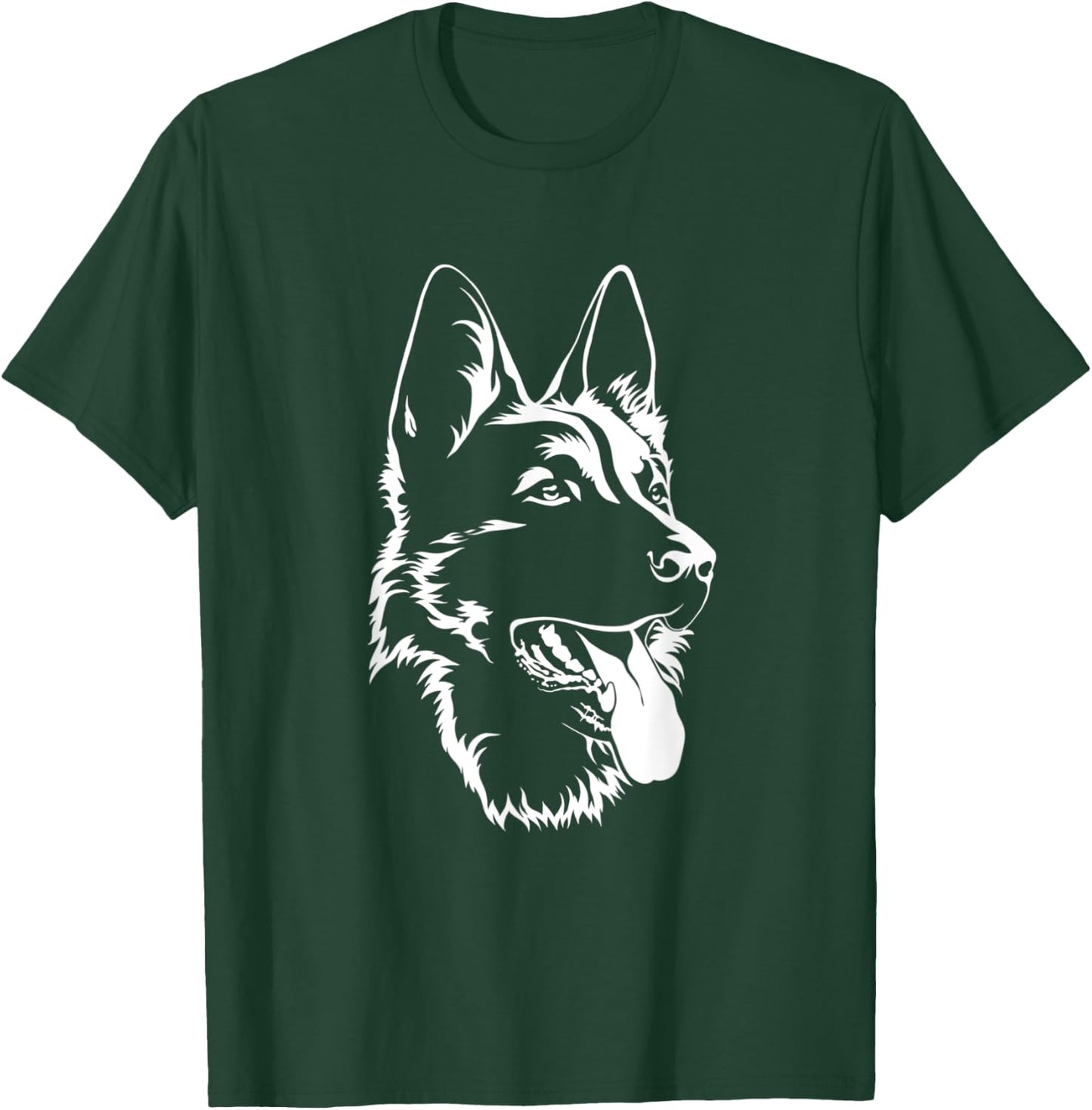 Dog Silhouette Sitting German Shepherd T-Shirt - T-Shirt | Forest