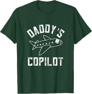 Kids Airplane Themed Gifts For Kids Future Pilot Daddys CoPilot T-Shirt - T-Shirt | Forest