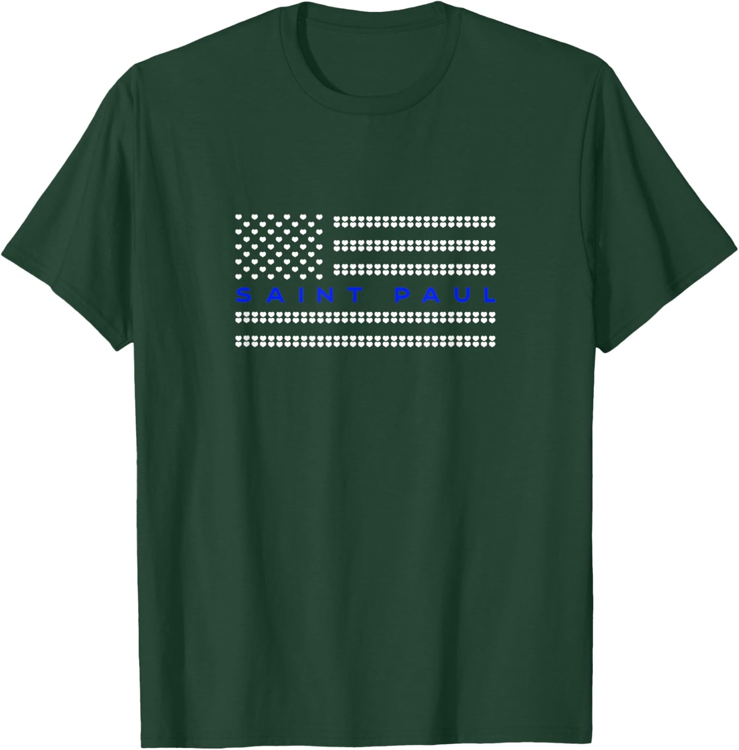 Thin Blue Line Heart Saint Paul Minnesota Police Officer MN T-Shirt - T-Shirt | Forest
