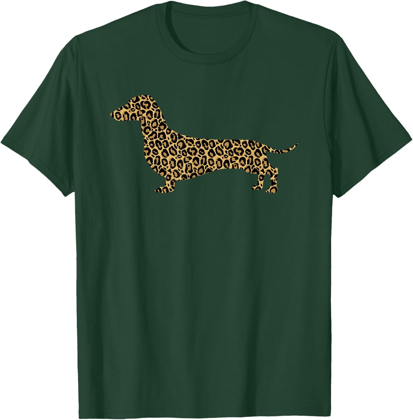 Dachshund Leopard Print Sausage Dog Animal Lover Women Gift T-Shirt - T-Shirt | Forest
