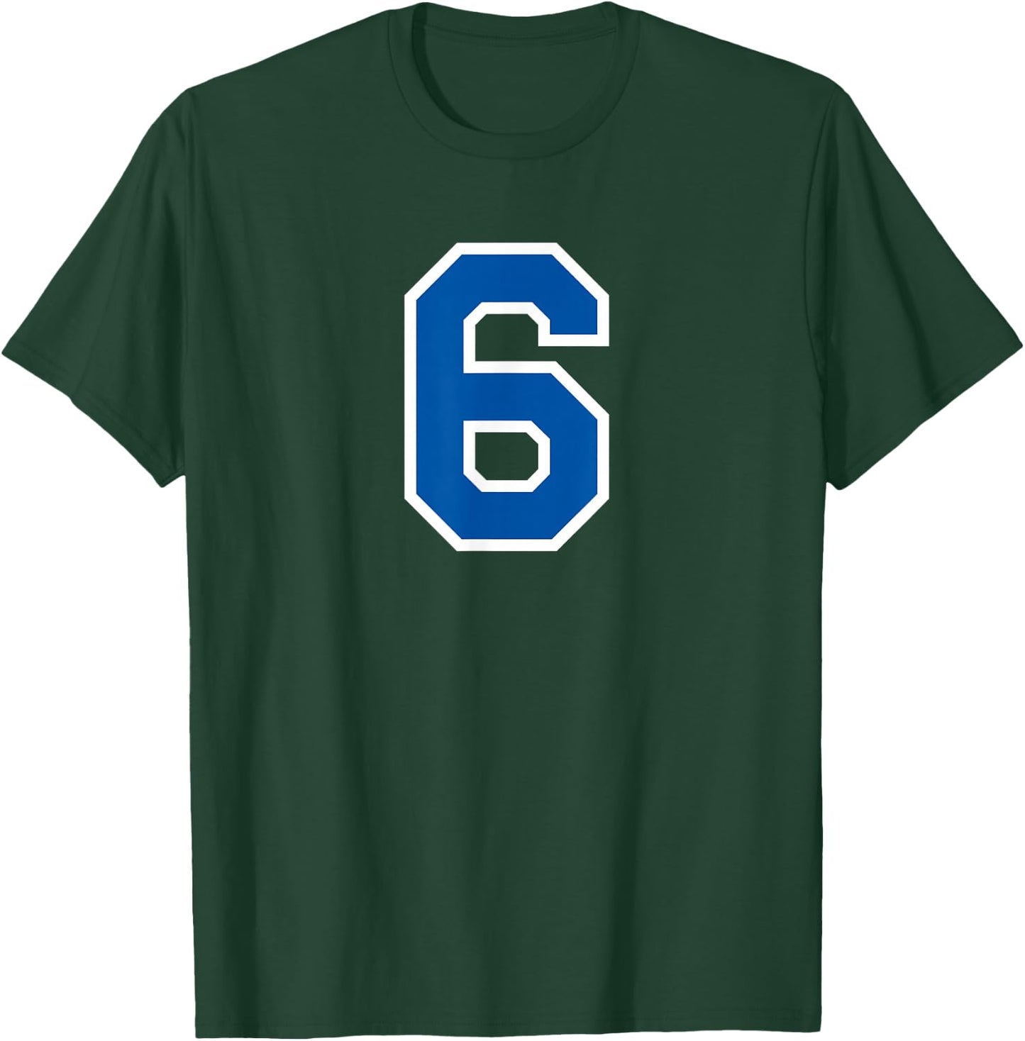 Blue Sports Team Number #6 T-Shirt - T-Shirt | Forest