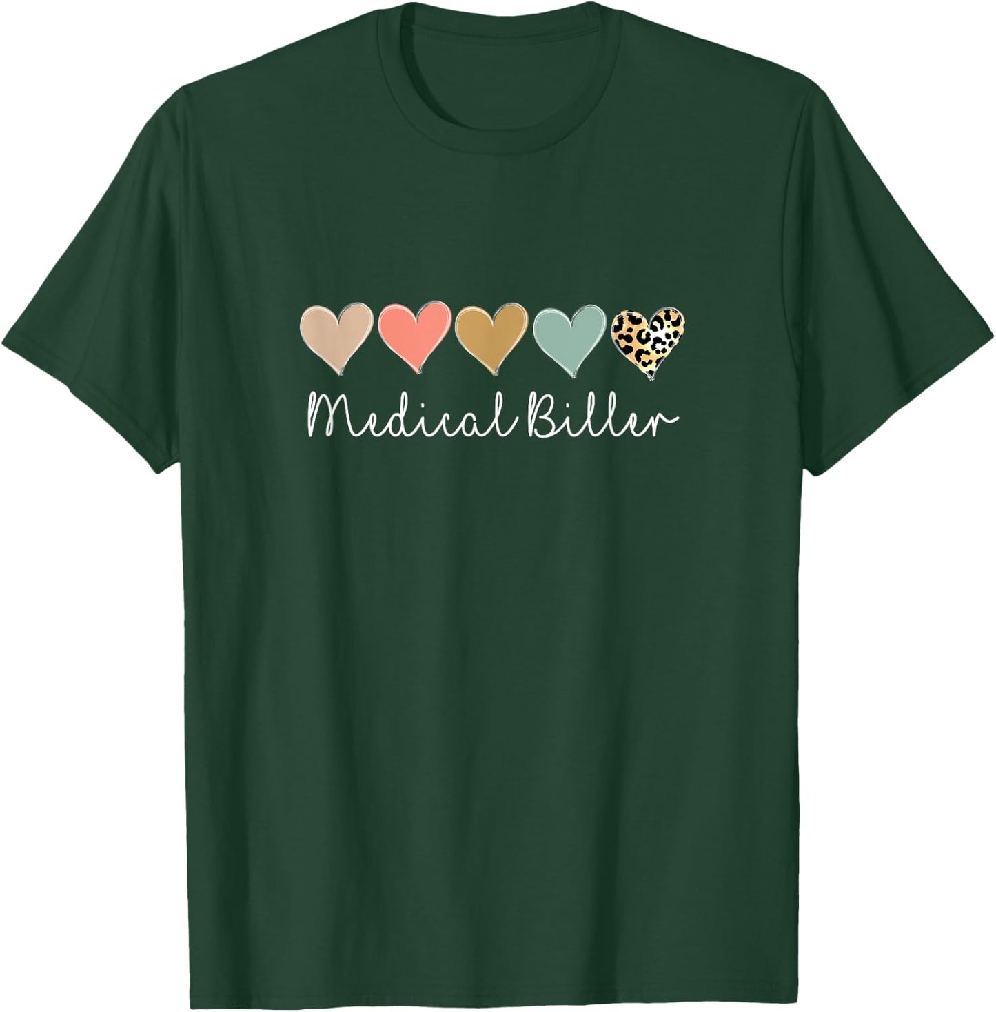 Medical Biller, Leopard Medical billing specialist Team T-Shirt - T-Shirt | Forest