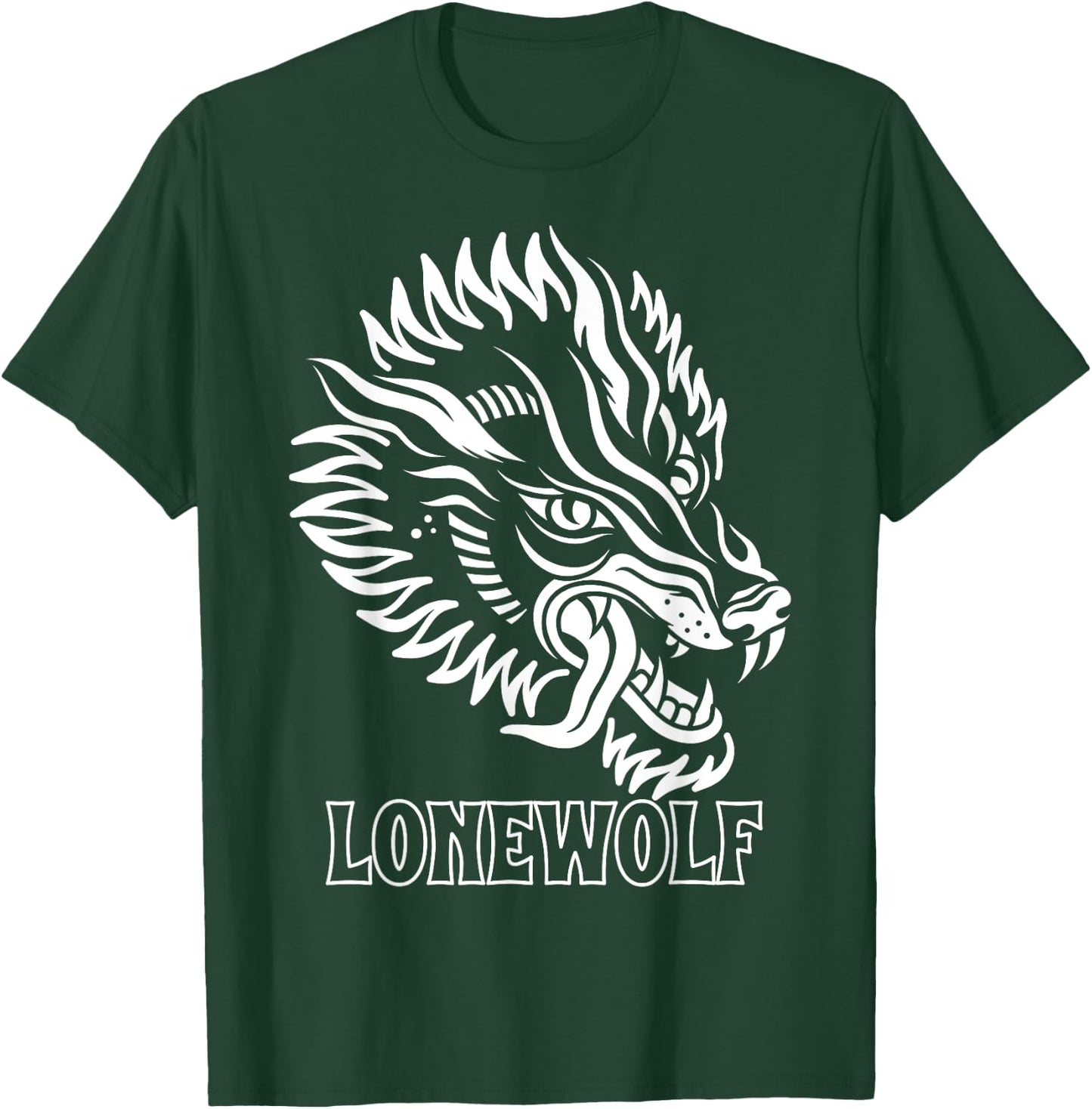 Vintage Wolf Shirt Lonewolf Lone Biker Lowbrow Wolf T-Shirt - T-Shirt | Forest
