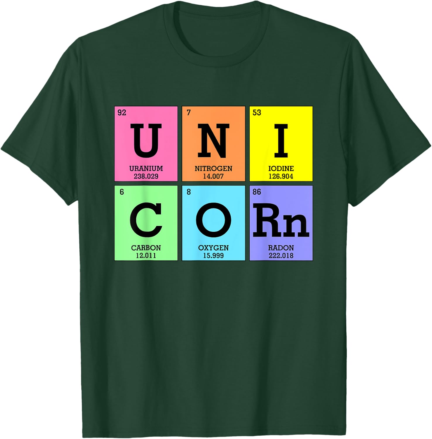 Cute Periodic Table of Elements Unicorn Rainbow Girl Kids T-Shirt - T-Shirt | Forest
