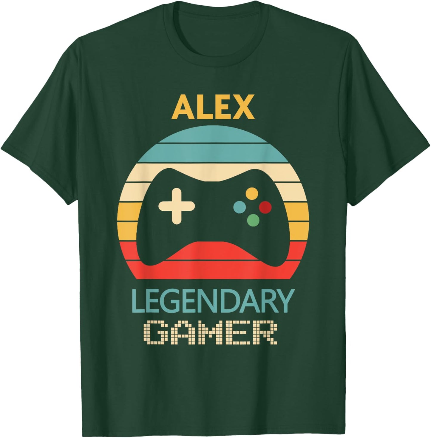 Alex Name Gift - Personalized Legendary Gamer T-Shirt - T-Shirt | Forest