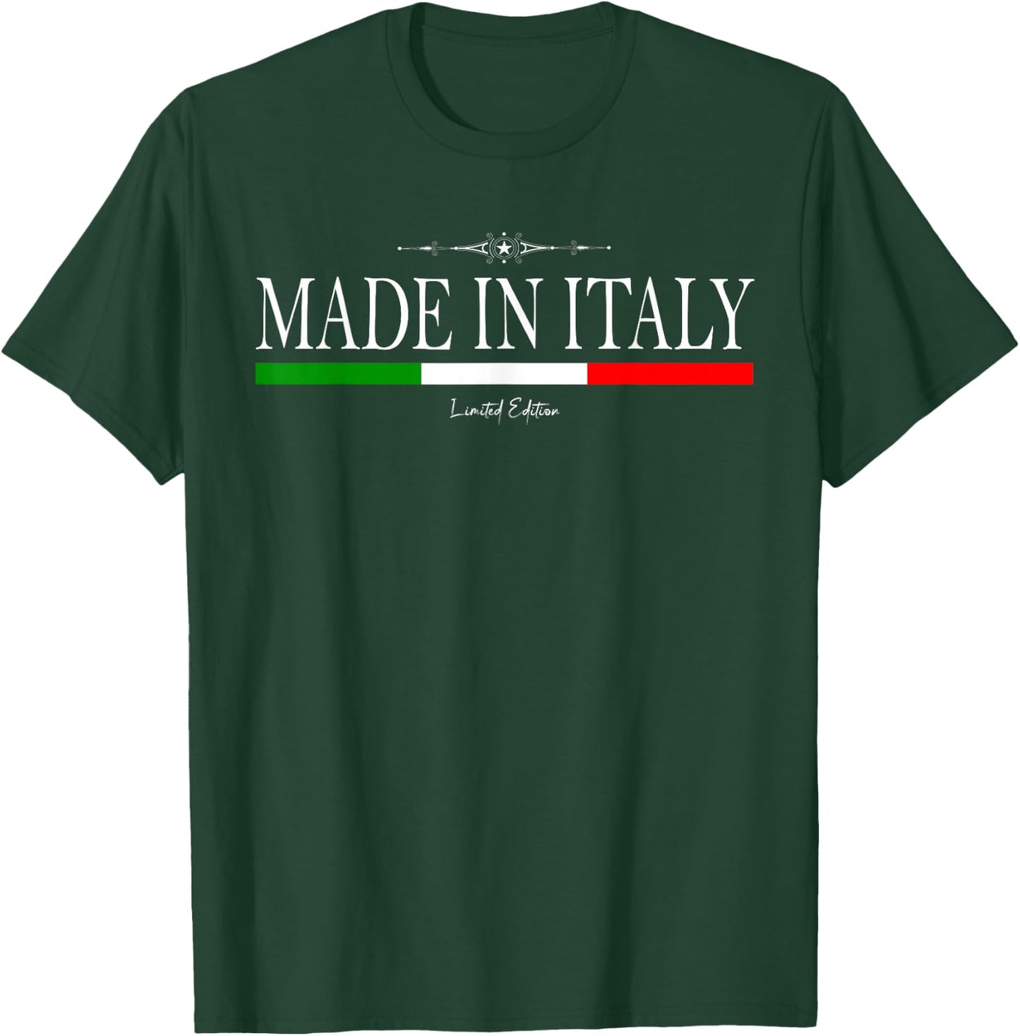 Made in Italy Limited Edition Italian Flag Proud Italian T-Shirt - T-Shirt | Forest