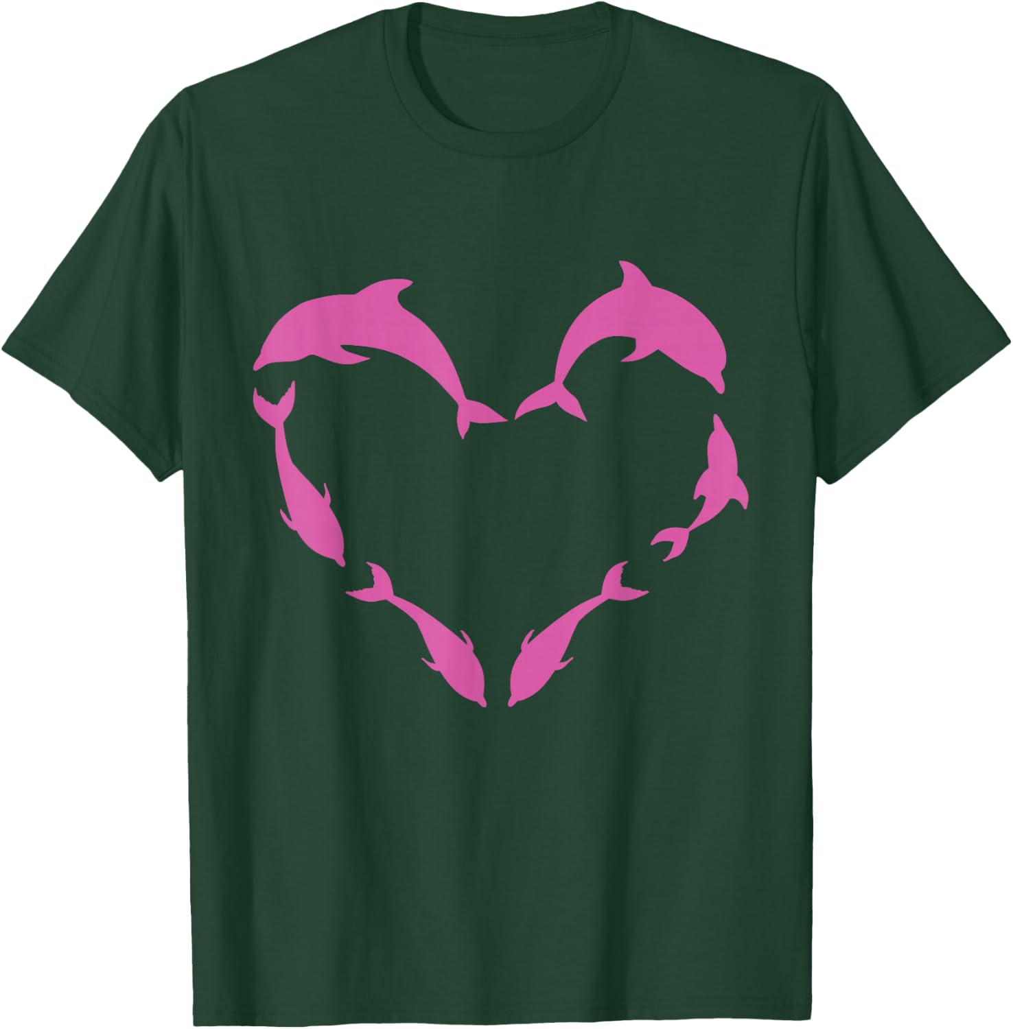 Heart Shaped Pink Dolphins Cute Dolphin Pod Costume Dolphin T-Shirt - T-Shirt | Forest