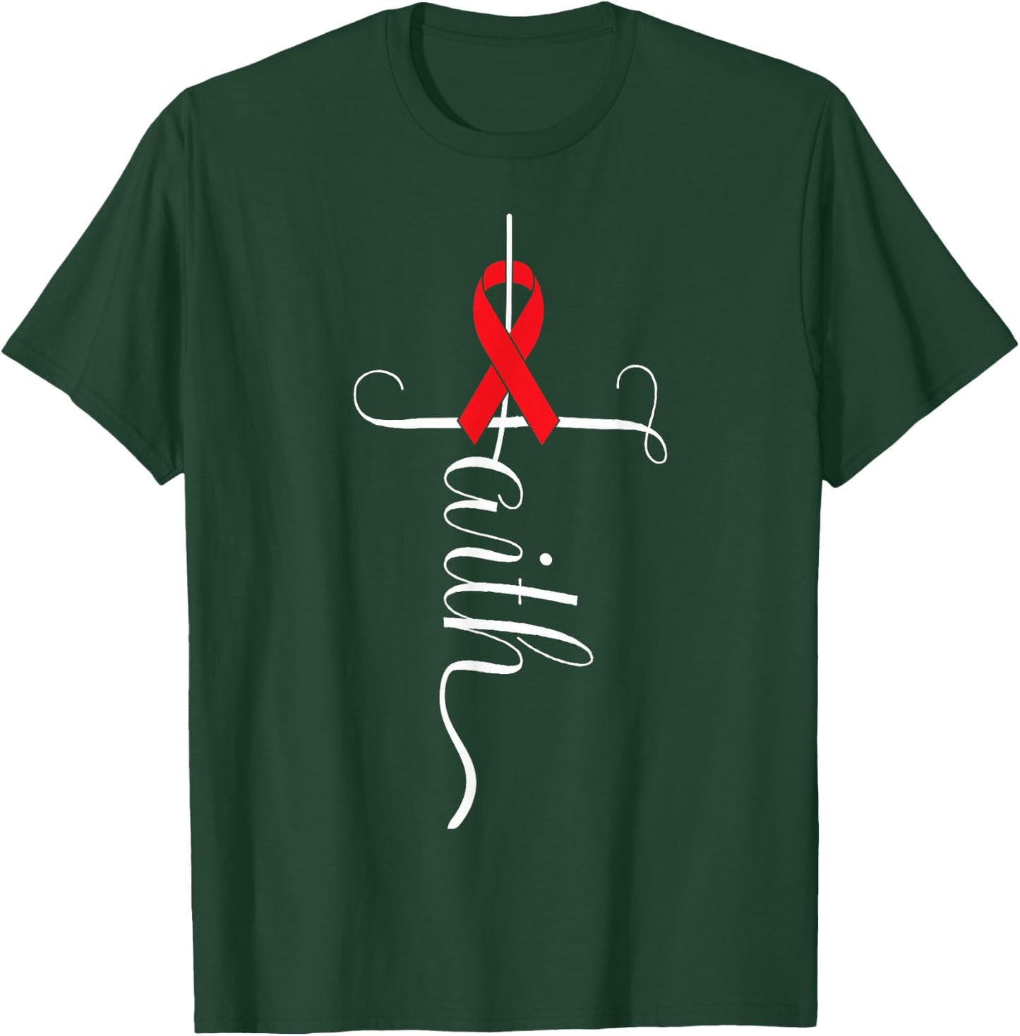 Stroke Survivor Stroke Awareness Red Ribbon T-Shirt - T-Shirt | Forest