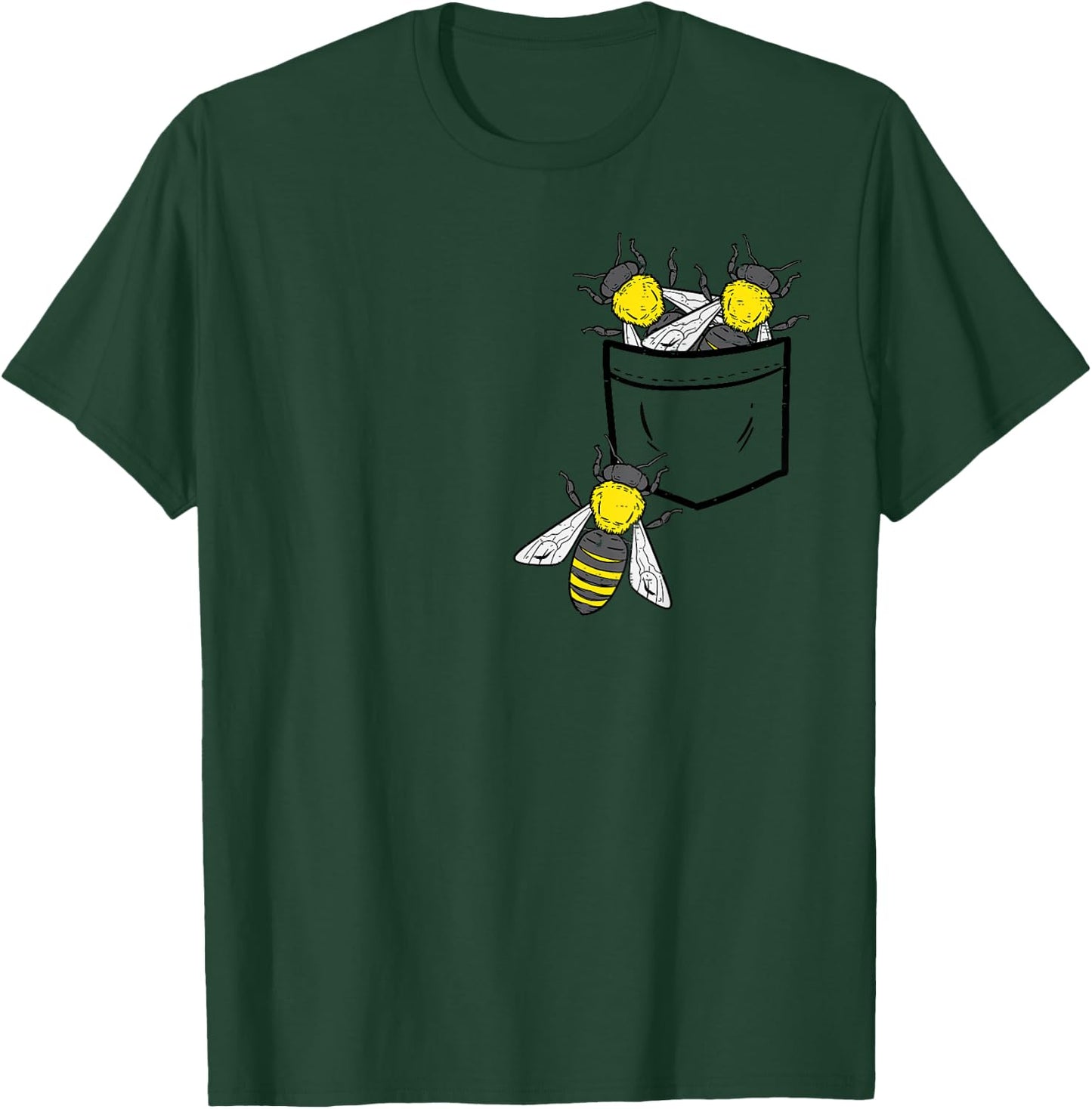 Bees In Pocket Cool Beekeeping Apiary Beekeeper Apiarist T-Shirt - T-Shirt | Forest
