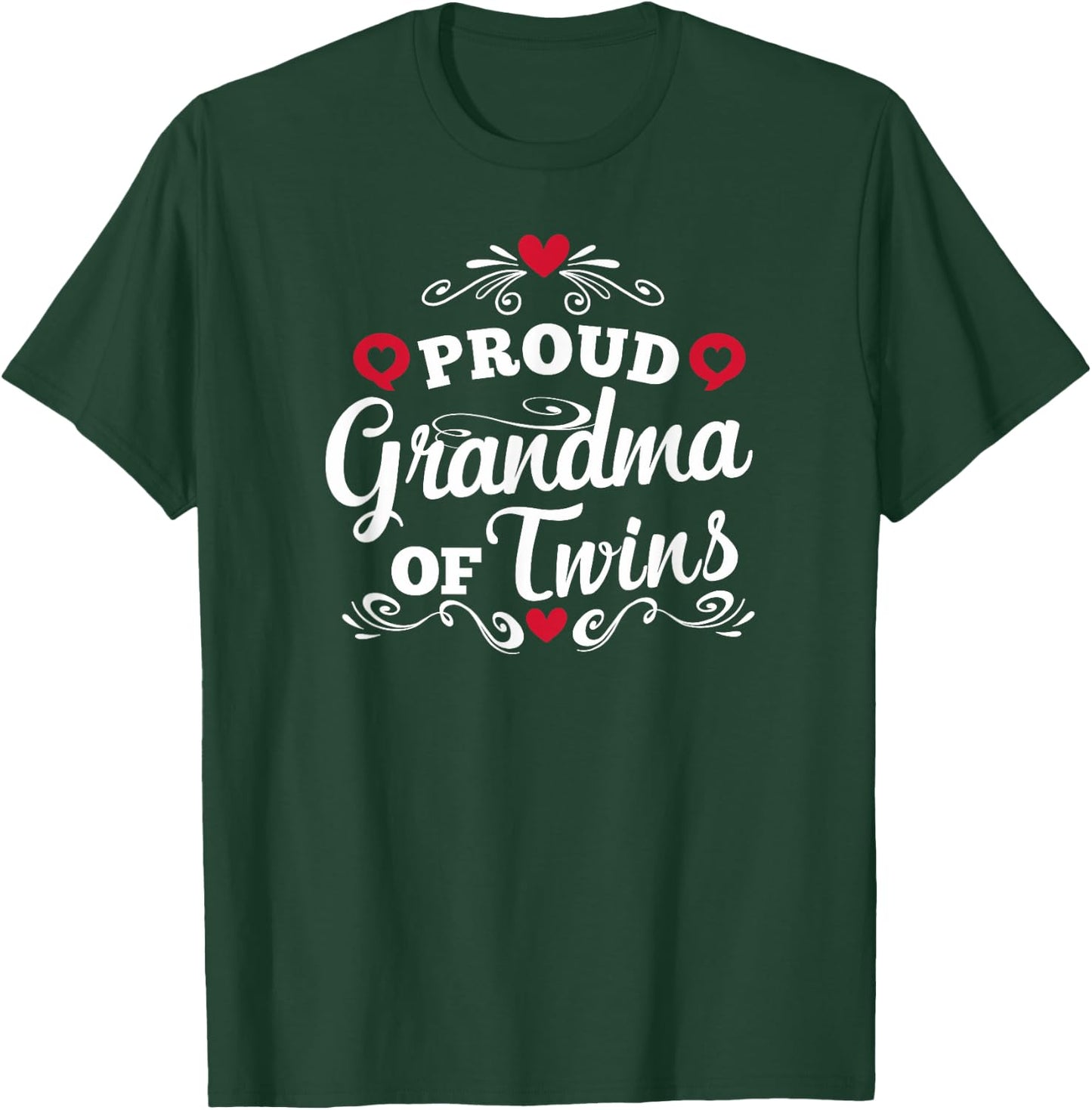 Proud Grandma Of Twins Grandmother Announcement Gift T-Shirt - T-Shirt | Forest