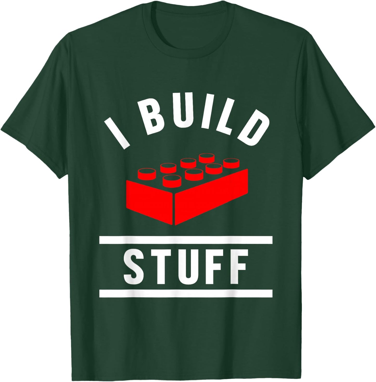Build Stuff Master Builder Building Blocks Construction Toy T-Shirt - T-Shirt | Forest