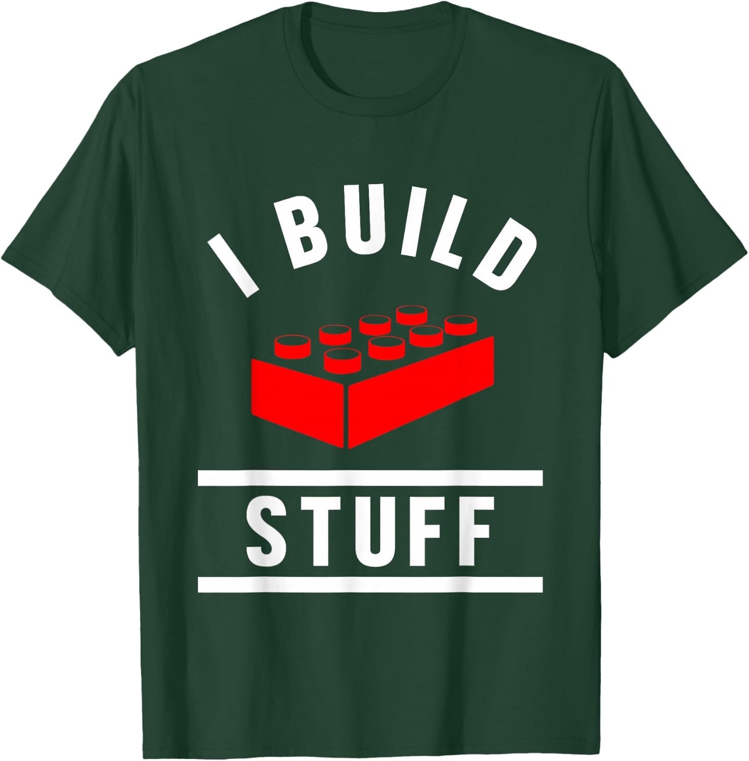 Build Stuff Master Builder Building Blocks Construction Toy T-Shirt - T-Shirt | Forest