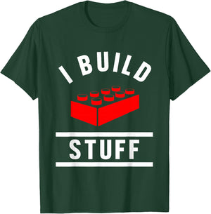 Build Stuff Master Builder Building Blocks Construction Toy T-Shirt - T-Shirt | Forest
