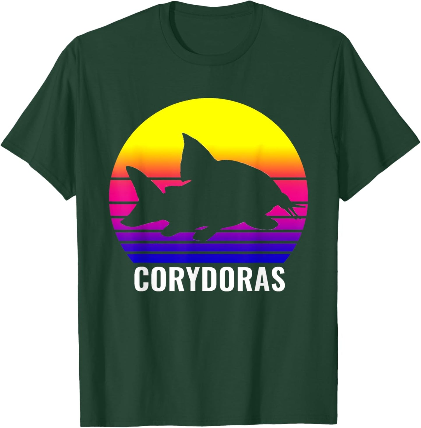 Corydora Catfish Sunset Aquarium Fish Tank Lovers T-Shirt - T-Shirt | Forest
