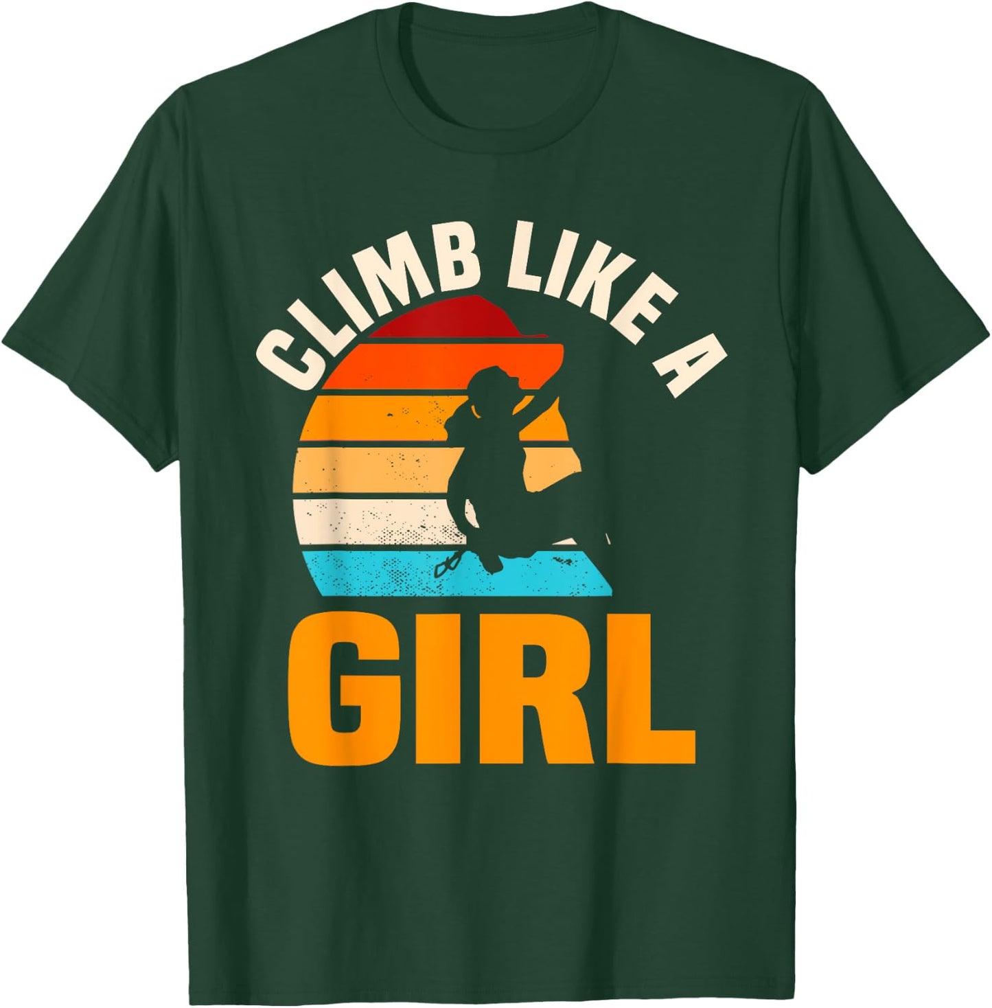 Bouldering Girls Retro Vintage Climber Boulderer Climbing T-Shirt - T-Shirt | Forest