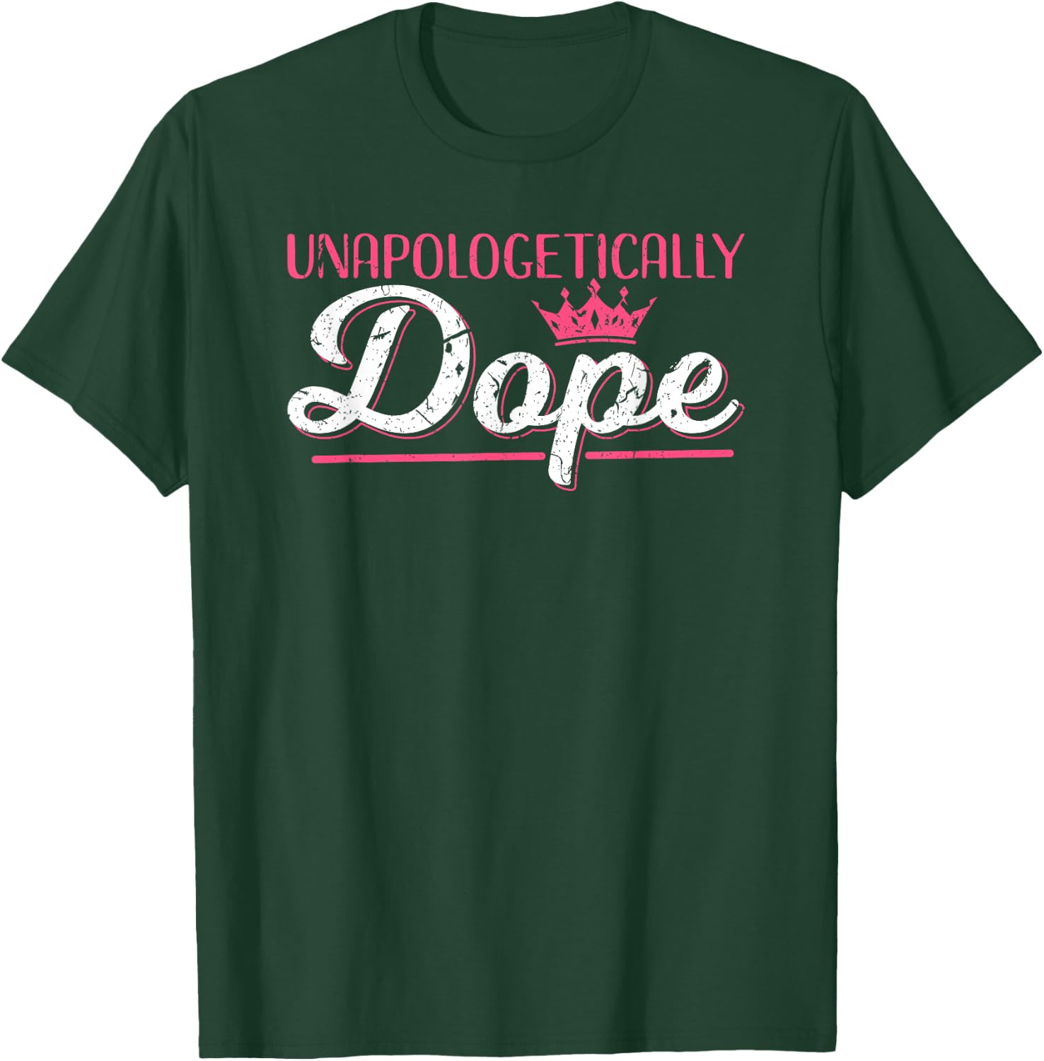 Melanin Poppin Unapologetically Dope Pink Crown Women Gift T-Shirt - T-Shirt | Forest
