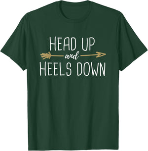 Head Up And Heels Down Horseback Riding T-Shirt - T-Shirt | Forest