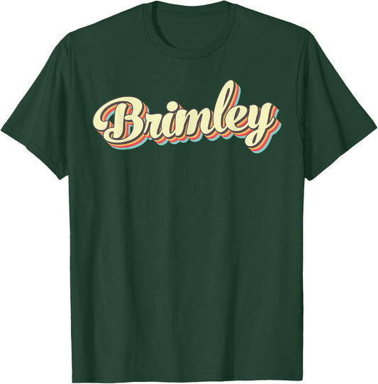 Brimley Retro Art Baseball Font Vintage T-Shirt - T-Shirt | Forest