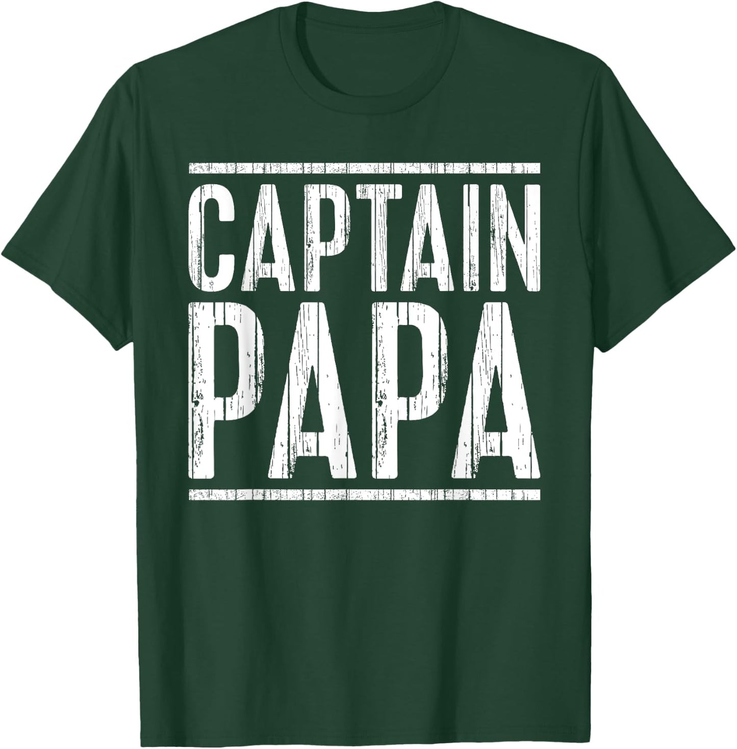 Captain Papa Shirt Pontoon Boat Fathers Day Fishing Boating T-Shirt - T-Shirt | Forest