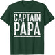 Captain Papa Shirt Pontoon Boat Fathers Day Fishing Boating T-Shirt - T-Shirt | Forest