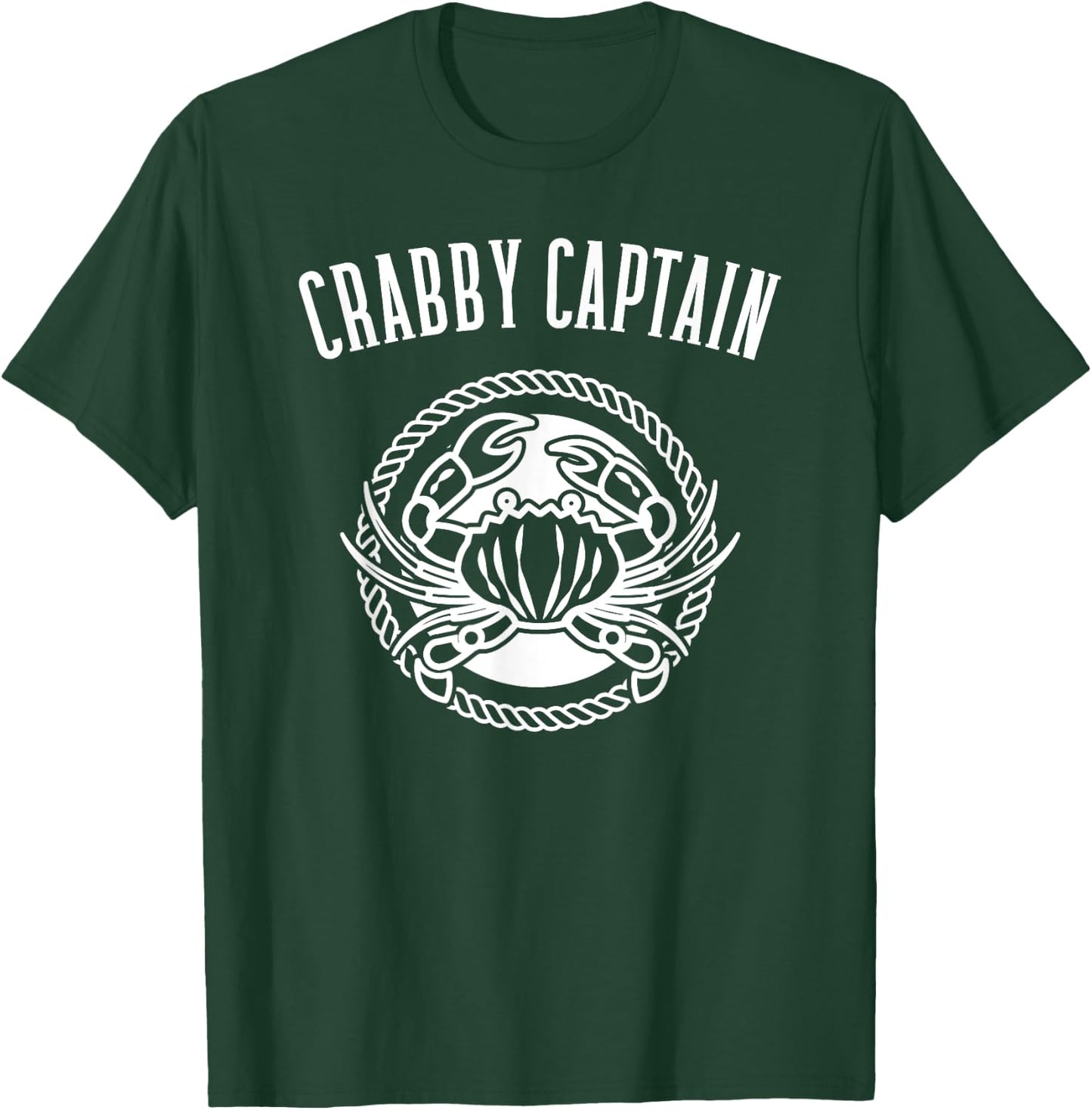 Crabby Captain - Funny Crab Crabbing Fishing Boat Captains T-Shirt - T-Shirt | Forest