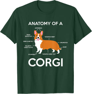 Anatomy Of A Corgi Funny Corgis Dog Puppy Nerd Biology Dogs T-Shirt - T-Shirt | Forest