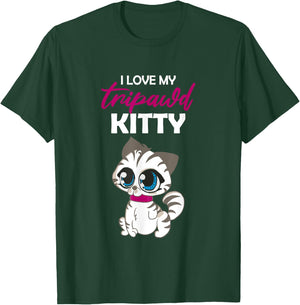 I Love My Tripawd Kitty | Cute Tripod Cat Owner Appreciation T-Shirt - T-Shirt | Forest