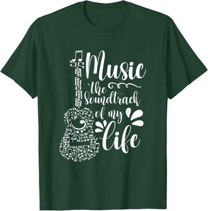 Music The Soundtrack Of My Life Guitar Music Guitarist T-Shirt - T-Shirt | Forest