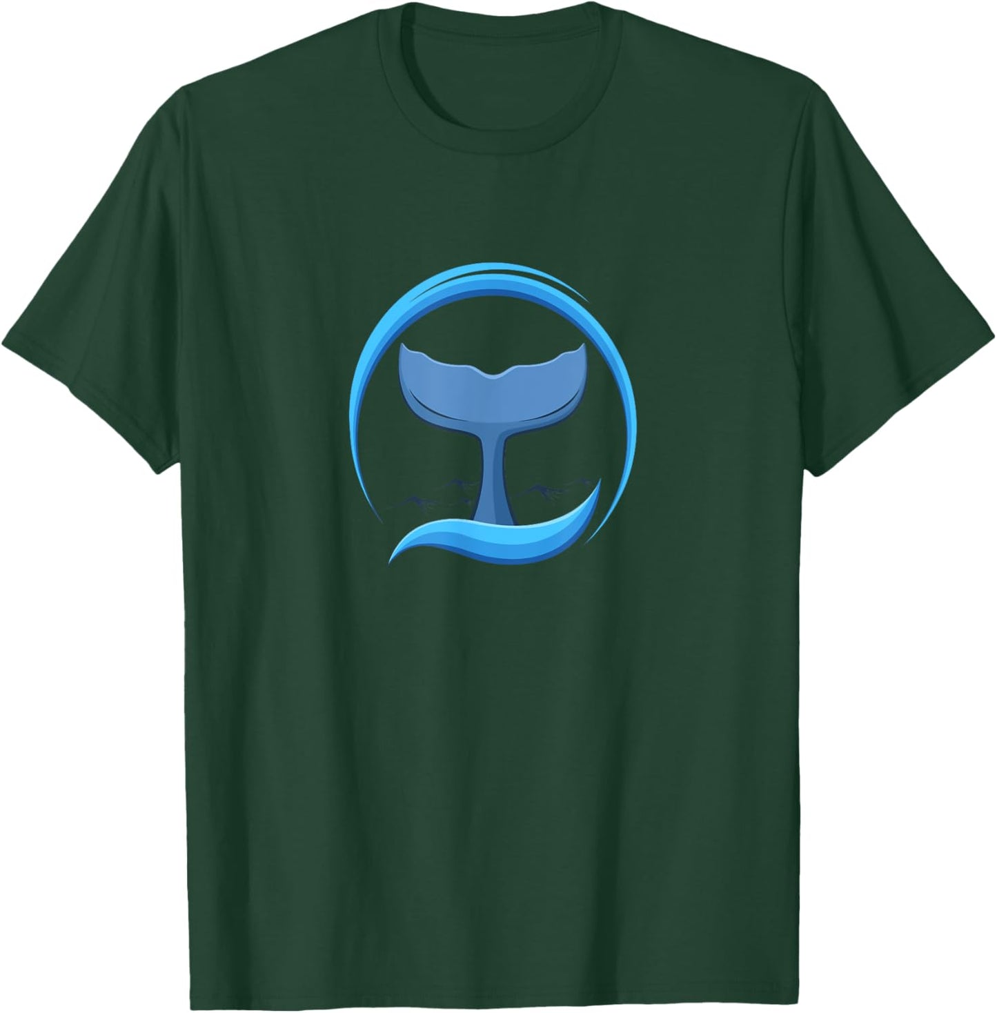 Whale fin in the sea | orca whale marine biologist dolphin T-Shirt - T-Shirt | Forest