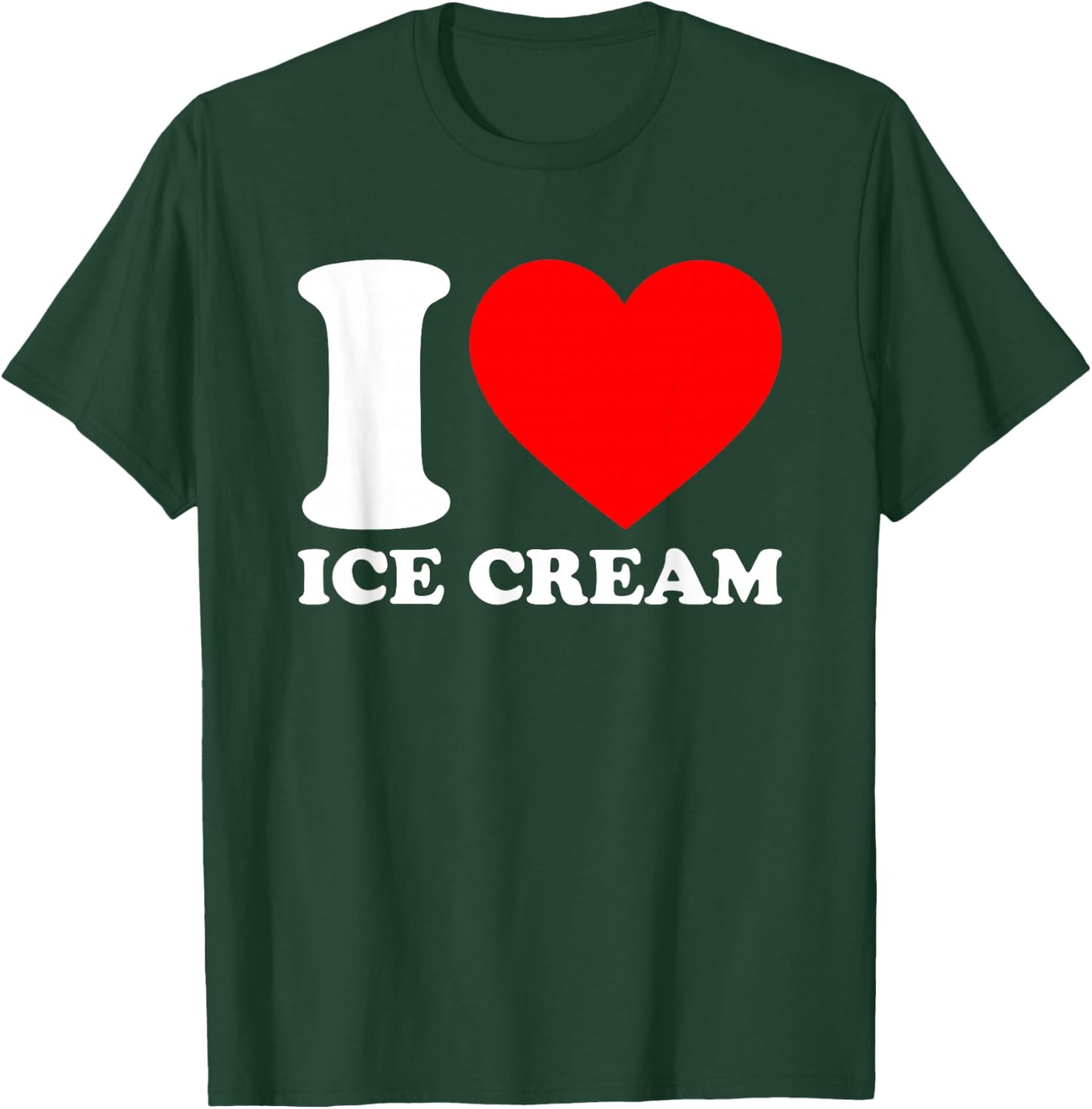 I Love Food Shirts I Heart Food Shirts By DaT -Adults Black Cotton 65% Polyester 35% Ice Cream T-Shirt - T-Shirt | Forest